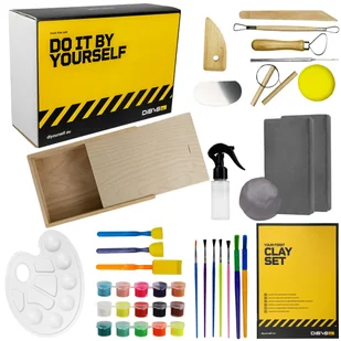 DIY KREATYWNY ZESTAW DLA DZIECI XXL GLINA SZARA NARZĘDZIA DO MODELOWANIA - Masy plastyczne - miniaturka - grafika 1