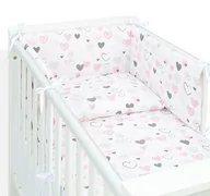Ochraniacze do łóżeczka - MAMO-TATO Ochraniacz rozbieralny dla niemowląt do łóżeczka 60x120 - Pastelowe serduszka - miniaturka - grafika 1