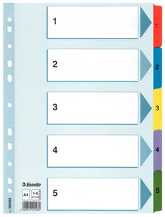 Esselte PRZEKŁADKI KARTONOWE MYLAR A4 1-5 - Segregatory - miniaturka - grafika 2