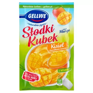 Gellwe Słodki Kubek Kisiel z kawałkami owoców smak mango 28 g - Kisiel - miniaturka - grafika 1