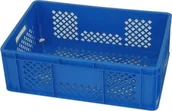 Pojemniki przemysłowe - Artech Pojemnik transportowy EURO 200, dno i ścianki ażurowe, wym. 600 x 400 x 200 mm niebieski - miniaturka - grafika 1