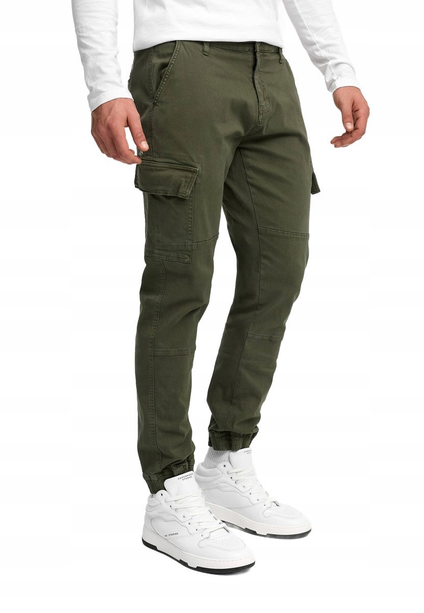 INDICODE KLASYCZNE SPODNIE CHINOS Z KIESZENIAMI CARGO KHARKI M 12FA