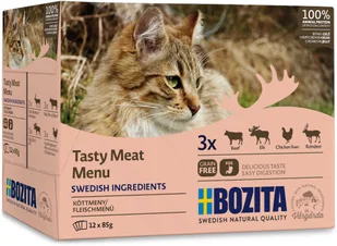 Zestaw mieszany Bozita w galarecie, 12 x 85 g - Menu mięsne - Mokra karma dla kotów - miniaturka - grafika 1