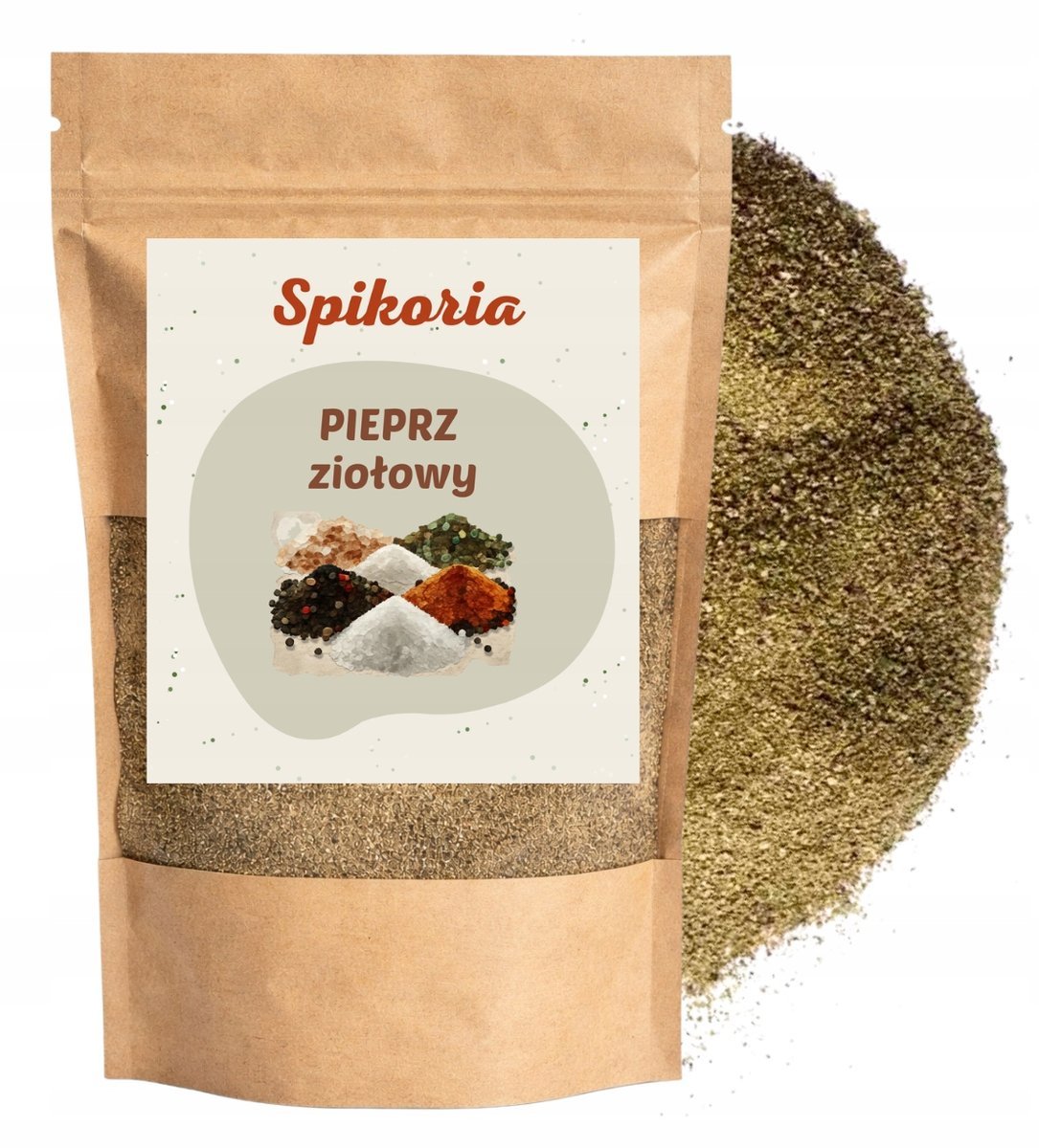 PIEPRZ ZIOŁOWY ZIELONY 800g aromatyczny naturalny przyprawa Spikoria