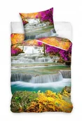 Pościel dla dzieci - POŚCIEL bawełniana WODOSPAD KWIATY 140x200 cm + 70x90 cm komplet - miniaturka - grafika 1