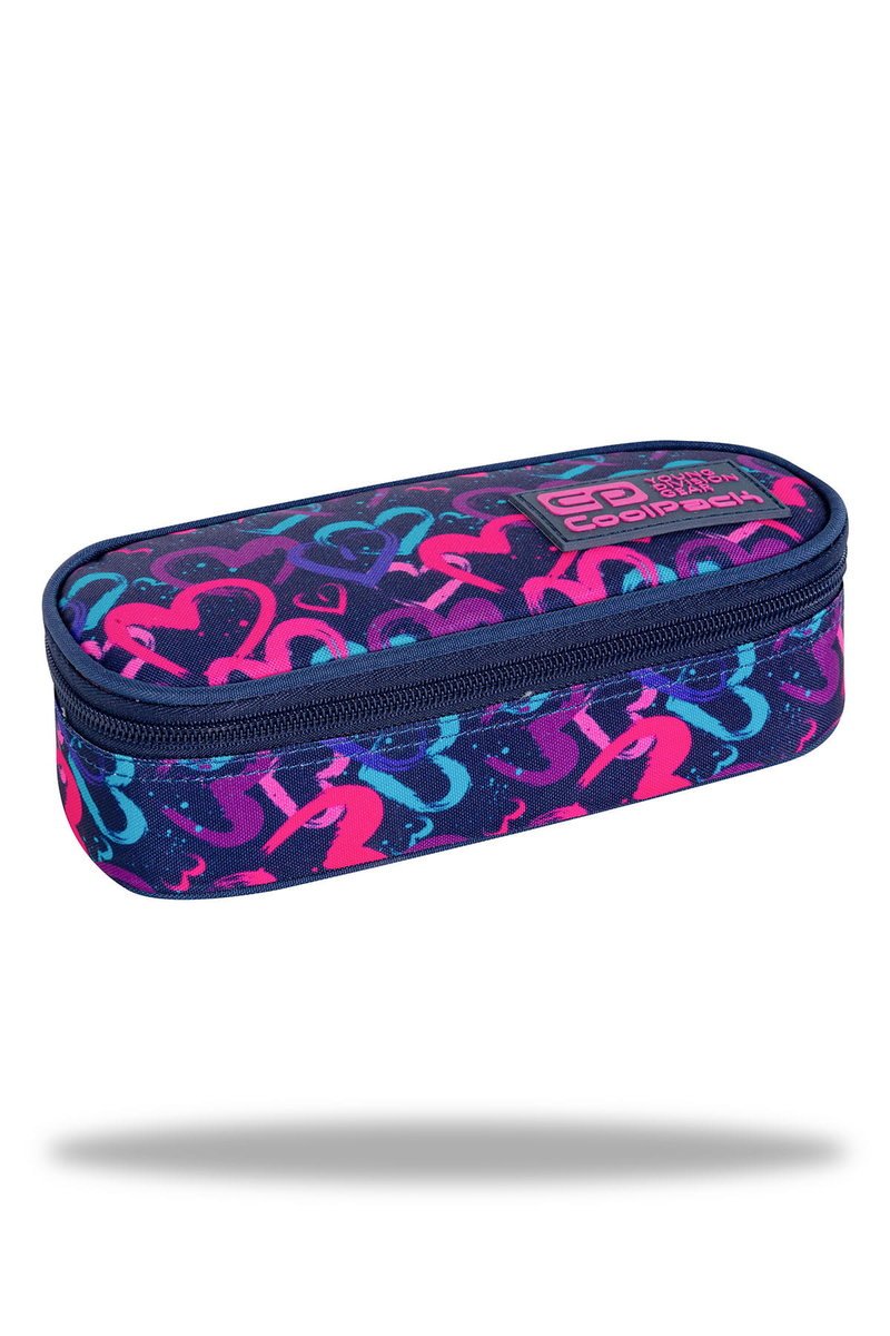 Coolpack, piórnik typu saszetka, Campus, Drawing hearts blue