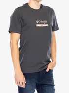 Koszulki i topy damskie - Koszulka bawełniana Columbia Explorers Canyon Back S/S Tee - shark/heritage hills - miniaturka - grafika 1