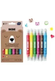 PISAKI STEMPELKI 2STR 6KOL JUMBO BEBE INT PUD - Markery permanentne - miniaturka - grafika 1