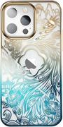 Etui i futerały do telefonów - Kingxbar Phoenix Series luksusowe etui z Kryształami Swarovskiego na iPhone 13 złoto-niebieski (Reborn) - miniaturka - grafika 1