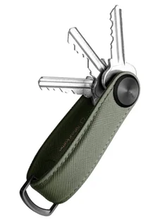 Skórzane etui organizer na klucze Orbitkey Key Organiser Pro Saffiano Leather - olive - Etui na klucze - miniaturka - grafika 1