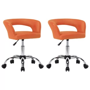 vidaXL Krzesła stołowe, 2 szt., pomarańczowe, sztuczna skóra - Krzesła - miniaturka - grafika 1