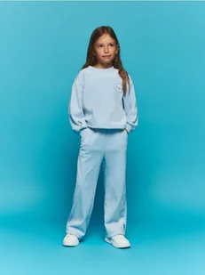 Reserved - Dzianinowy komplet - jasnoniebieski - Bluzy dla dziewczynek - miniaturka - grafika 1