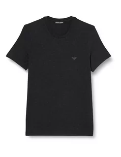 Emporio Armani Męski T-shirt Crew Neck Warm wiskoza, czarny, XL - Koszulki męskie - miniaturka - grafika 1