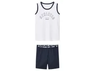 Piżamy chłopięce - pepperts!® Piżama chłopięca z bawełny (top + spodenki) (134-140, Biały/granatowy) - miniaturka - grafika 1