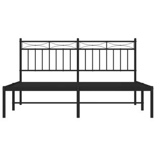 Metalowa rama łóżka z wezgłowiem, czarna, 160x200 cm Lumarko! - Łóżka - miniaturka - grafika 6
