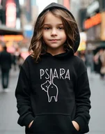 Bluzy dla dziewczynek - Bluza dla dziewczynki czarna psiara - miniaturka - grafika 1