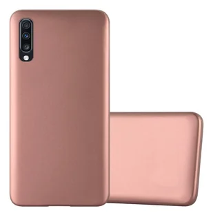 Pokrowiec Do Samsung Galaxy A70 / A70s w METALLIC RÓŻOWE ZŁOTO Etui TPU Silikon Obudowa Ochronny Case Cover Cadorabo - Etui i futerały do telefonów - miniaturka - grafika 1