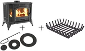Piece wolnostojące - Piec wolnostojący koza 10kW K9 z wylotem spalin fi 150 z fajerką i z pogrzebaczem + koszyczek - spełnia anty-smogowy EkoProjekt 30076627 - miniaturka - grafika 1