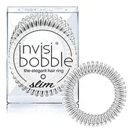 Ozdoby do włosów - Invisibobble Cienkie gumki do włosów damskie posrebrzane spirala Chrome x3 - Gumki do włosów zapobiegające łamaniu - Gumka do włosów w kolorze srebrnym - guma do włosów bez metalu - miniaturka - grafika 1