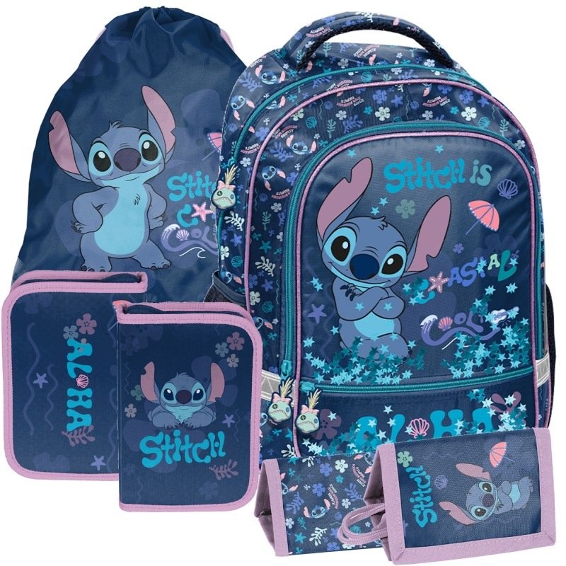 Zestaw szkolny Plecak tornister piórnik portfel Lilo i Stitch Coastal Cool