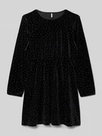 Sukienki - Sukienka taliowana z długim rękawem i obszyciem ozdobnymi kamieniami model ‘VELLA’ - miniaturka - grafika 1