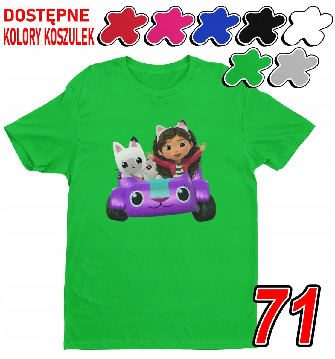 Dziecięca Koszulka Z Nadrukiem Duży Wybór Koci Domek Gabi -M 134-140