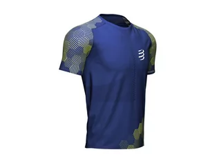 Koszulki sportowe męskie - COMPRESSPORT Koszulka biegowa RACING SS T-SHIRT niebieska - grafika 1