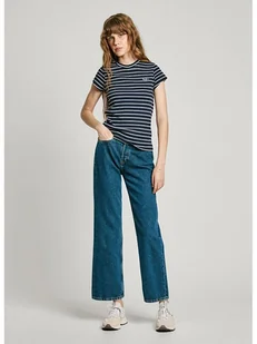 Pepe Jeans Koszulka "Meribel" w kolorze granatowo-białym - Koszulki i topy damskie - miniaturka - grafika 1