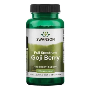 Swanson - Jogody Goji, 500mg, 60 kapsułek - Suplementy naturalne - miniaturka - grafika 1