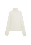 Swetry damskie - myMo Damski sweter z golfem Twist, modny sweter WOLLBIAŁY XL/XXL, biały (wollweiss), XL - miniaturka - grafika 1