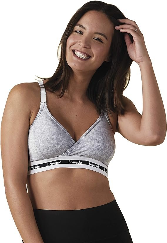 BRAVADO BIUSTONOSZ CIĄŻOWY DO KARMIENIA SZARY GŁADKI LOGO S 3H3G6_A* TXA