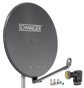 SCHWAIGER 4609 Zestaw Satelitarny Antena Aluminiowa Quad LNB 8x F-plug $7 \ - Anteny TV SCHWAIGER 4609 Zestaw Satelitarny Antena Aluminiowa Quad LNB 8x F-plug $7 \ - Anteny TV - miniaturka - grafika 1
