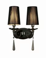 Lampy ścienne - Lumina Deco Kinkiet FABIONE czarny W2 LDW 1200-2 BK - miniaturka - grafika 1