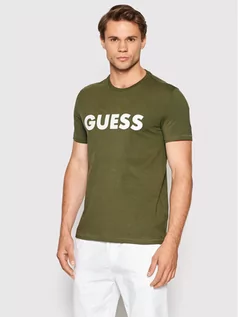 Koszulki męskie - GUESS T-Shirt M2YI42 J1311 Zielony Slim Fit - grafika 1