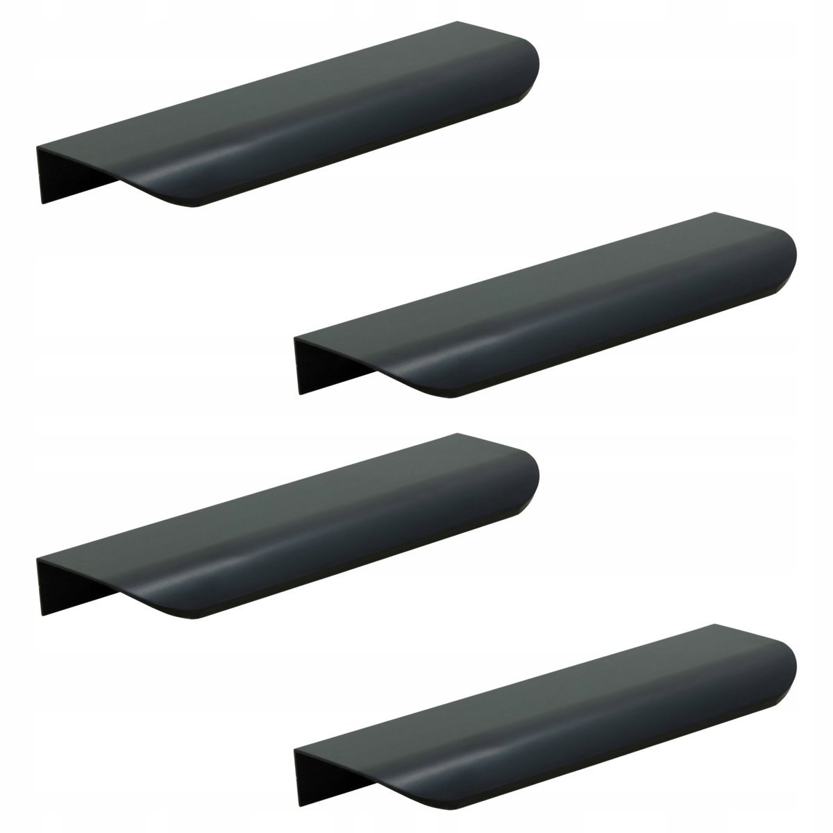 4 x Uchwyt meblowy krawędziowy 200 mm czarny