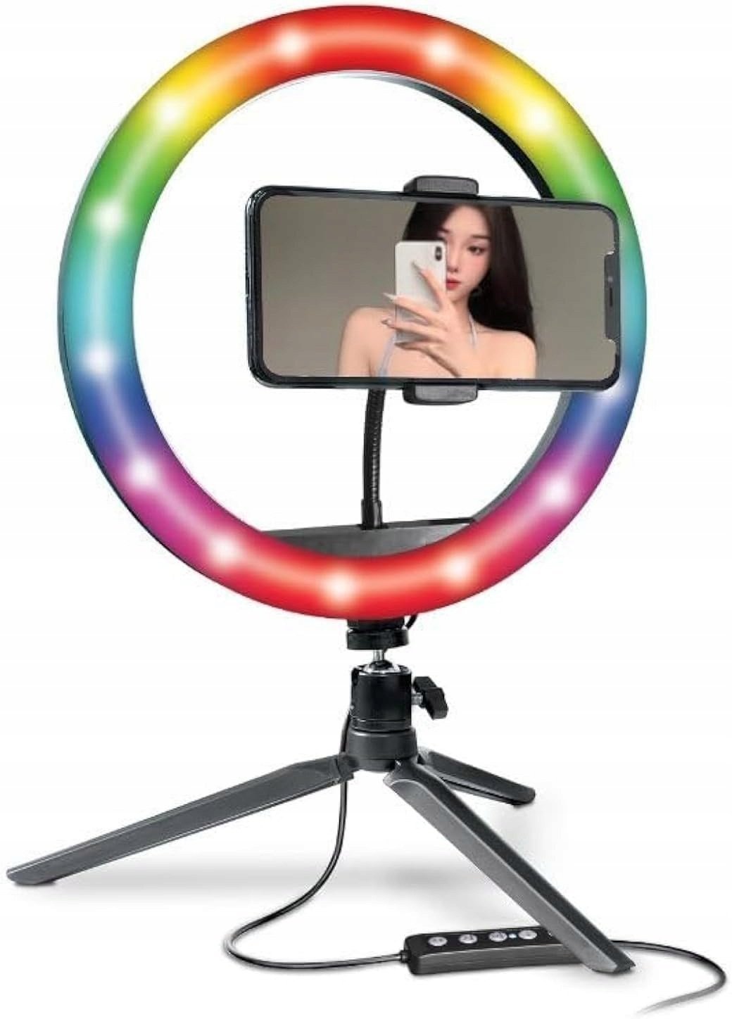 Lampa pierścieniowa Puluz Lampa pierścieniowa LED RGB MJ33 ze statywem 160 cm oraz 16cm