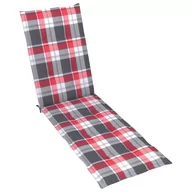 Poduszki ogrodowe - vidaXL Lumarko Poduszka na leżak, czerwona krata, (75+105)x50x4 cm 314186 - miniaturka - grafika 1