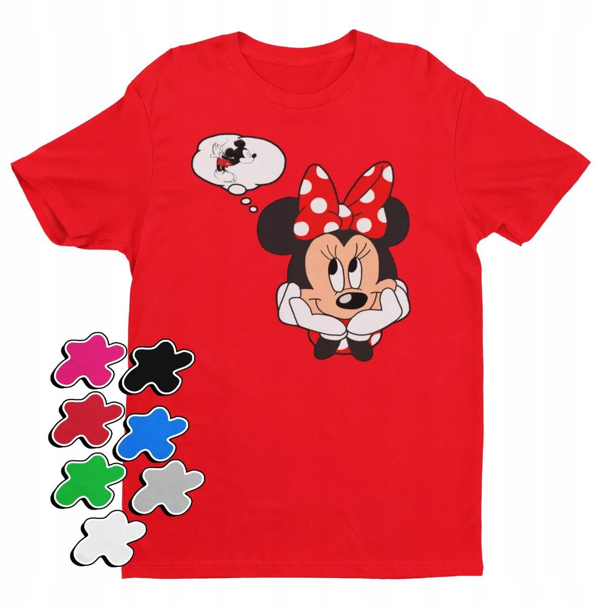 Koszulka T-Shirt Dziecięca Z Nadrukiem Myszka Miki Minnie Różne -M 134-140