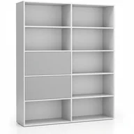 Regały biurowe - B2B Partner Regał biurowy szeroki LAYERS, 2 schowki, 1582 x 400 x 1905, biały/szary 611494 - miniaturka - grafika 1