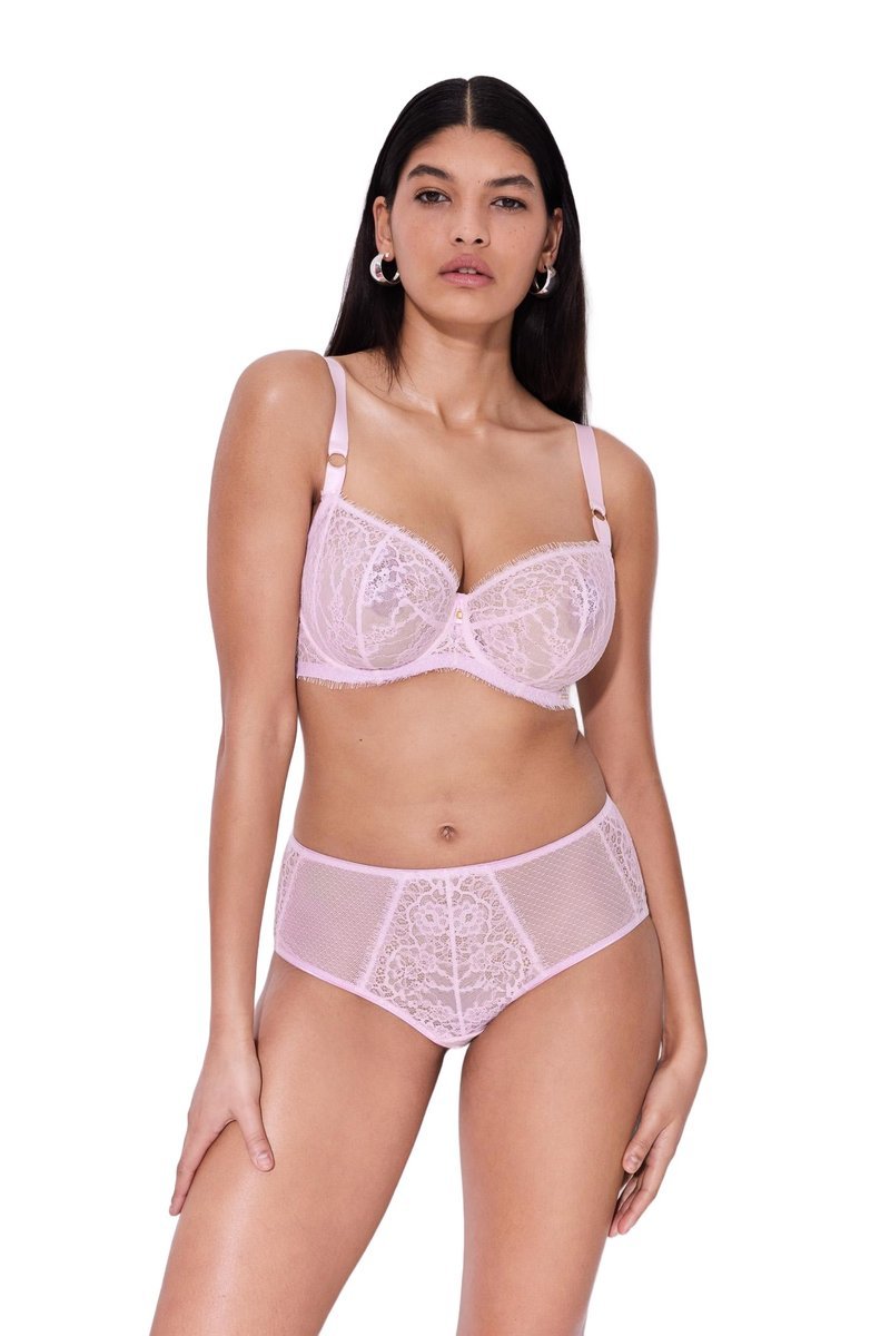 Biustonosz Koronkowy Miękki Hush Blush M Soft Bra pastelowy róż Alles 90D