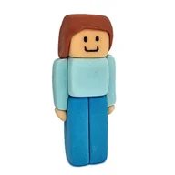 Dodatki do ciast w proszku - Cukrowa figurka na tort Steve jak z Minecraft - miniaturka - grafika 1