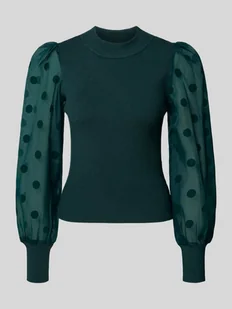 Sweter z dzianiny z prążkowanymi wykończeniami model ‘DOTME’ - Bluzki damskie - miniaturka - grafika 1