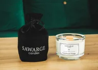 Świece - Świeca Zapachowa Sojowa No4 / Pomarańcza Drzewo Sandałowe 150g, drewniany knot, 35h/Sawarge Candles - miniaturka - grafika 1