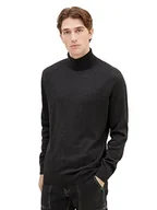 Swetry męskie - TOM TAILOR sweter męski, 10617 - Black Grey Melange, XXL - miniaturka - grafika 1
