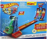 Zabawki konstrukcyjne - Hot Wheels Steam Wyrzutnia z punktacją wahadło zestaw + autko HDY47 - miniaturka - grafika 1