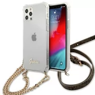 Etui i futerały do telefonów - Guess nakładka do iPhone 12 Pro Max 6,7" GUHCP12LKC4GSGO przeźroczysta hard case 4G Gold Chain GUE001318 - miniaturka - grafika 1