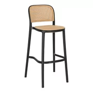 Krzesła - Intesi Krzesło barowe Antonio czarne - miniaturka - grafika 1