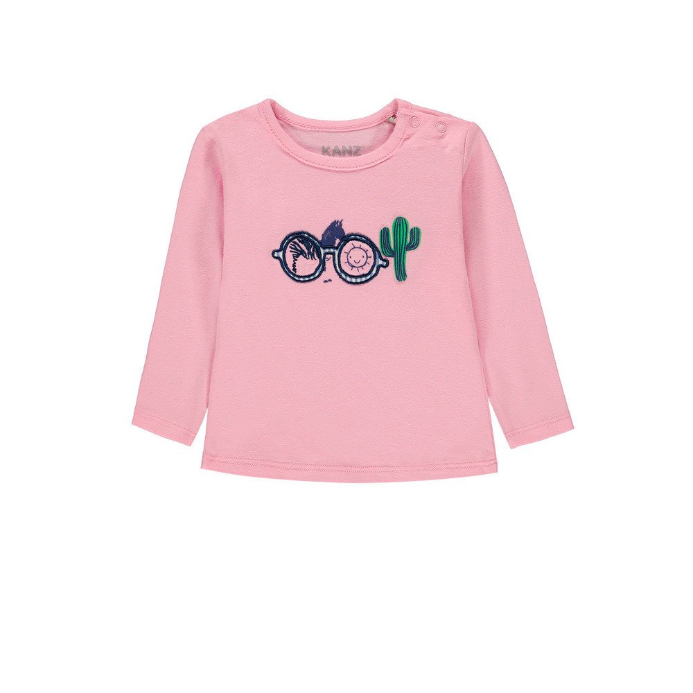 Dziewczęca Bluzka Z Długim Rękawem, różowy, rozmiar 74