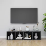 Szafki RTV - vidaXL Lumarko Szafki pod TV, 4 szt., wysoki połysk, szare, 37x35x37 cm, płyta 805524 - miniaturka - grafika 1