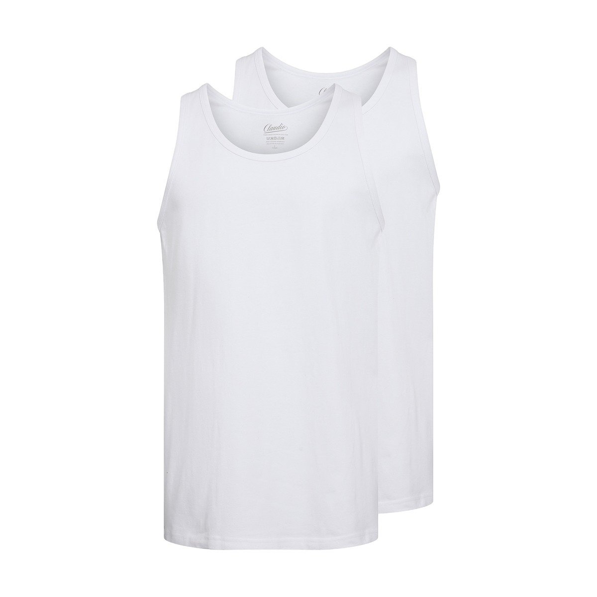Podkoszulka męska Claudio Tank Top bawełniana 2-pak biała — L